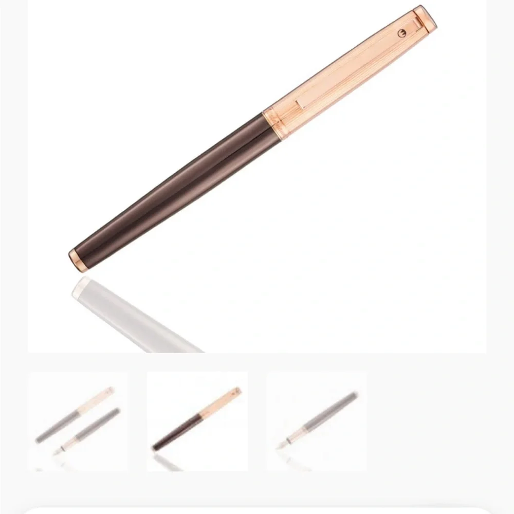 Waldmann Tuscany Fountain Pen in Chocolate with Rose Gold, Steel Nib Broad